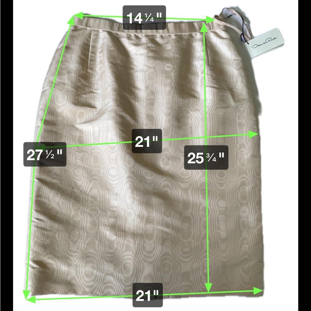 Oscar De La Renta Vintage NWT Silk Moire Pencil Skirt - Picture 11 of 11
